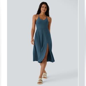 Halara Everyday Midi Chill Dress-La Land Majolica Blue Sz S